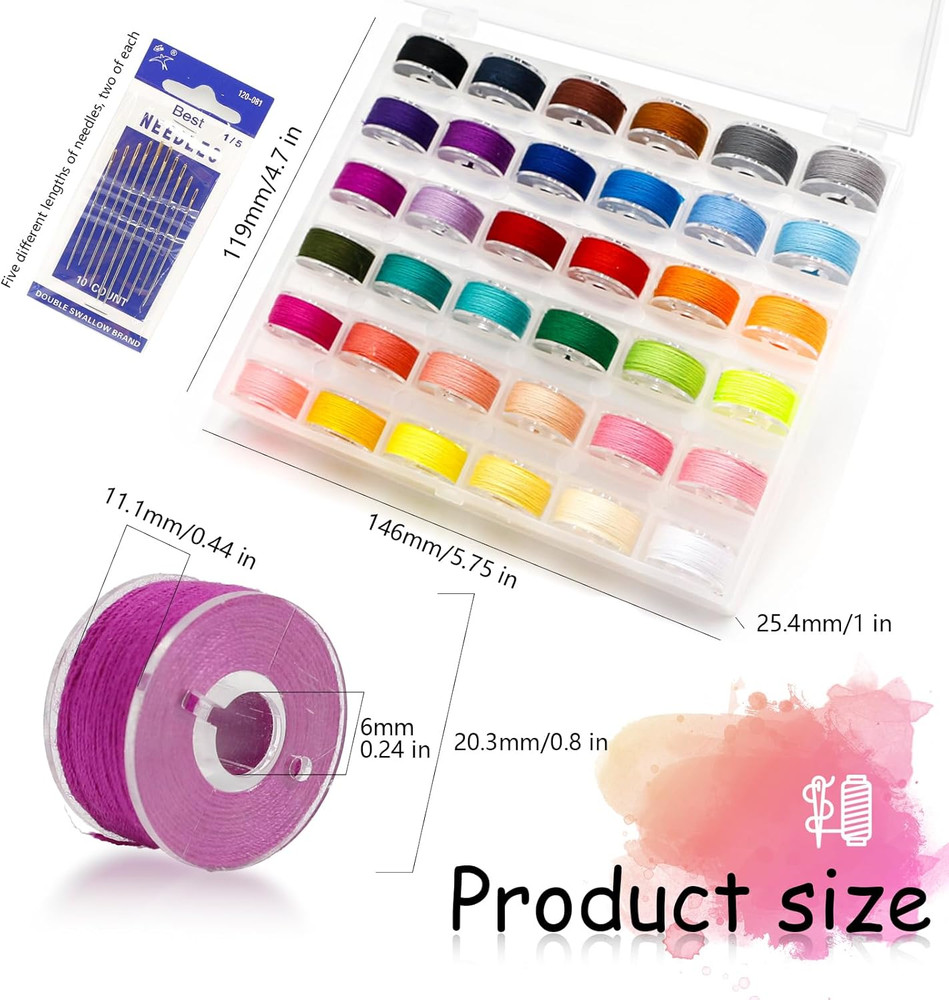 82Pcs Sewing Thread Kit, 36 Assorted Colors Machine Threads with Spools, 36 Same