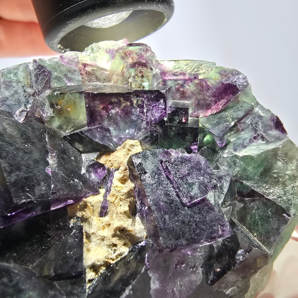 Phantom Fluorite Cube Specimen, green purple Okorusu, Namibia 76*63*22mm