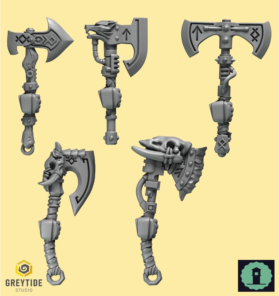 Space Wolves Axes - BITS MULTILISTING - Greytide Studio - Primal Hounds