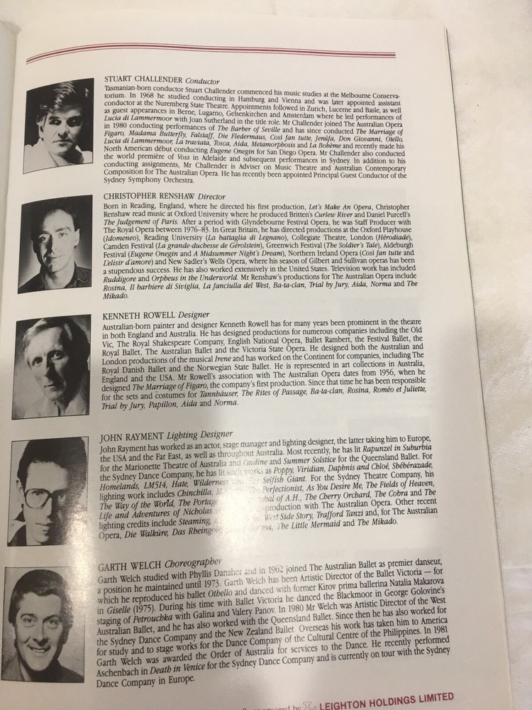 The Australian Opera Aida 1986 Program