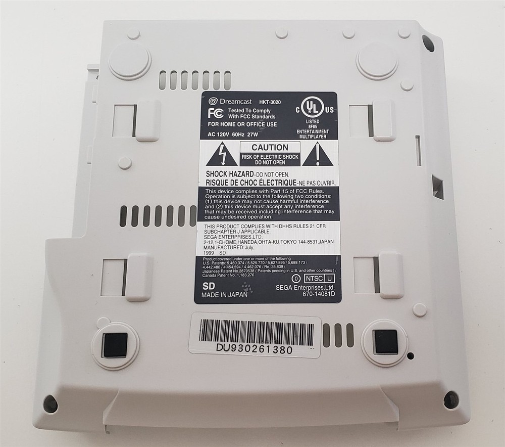 OEM Replacement Sega Dreamcast Authentic Bottom Shell VA0 (Bottom Only)