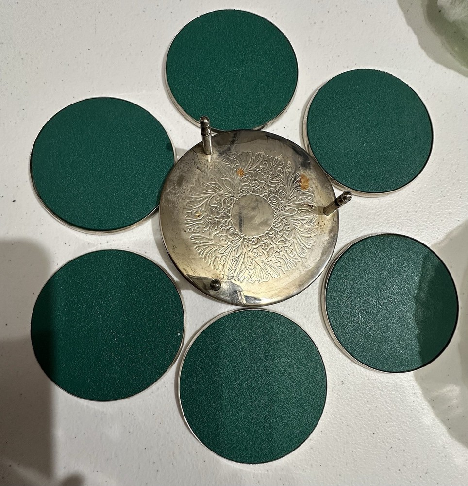Vintage Silver Plated Placemat, Coasters