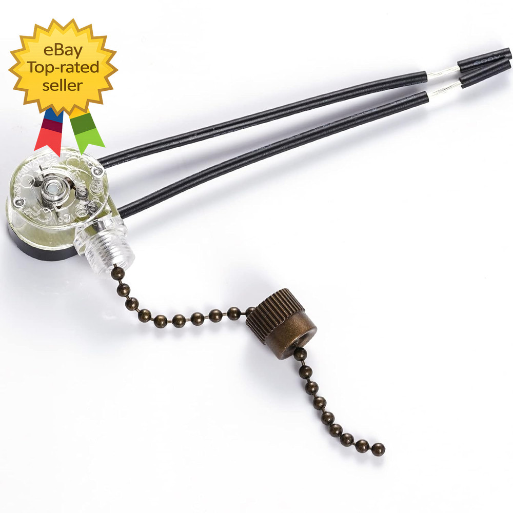 3 Pack Ceiling Fan Pull Chain Switch Zing Ear ZE 109 Two-Wire Light Switch Contr