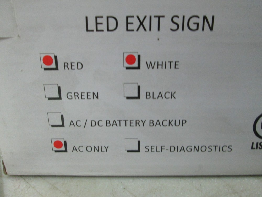 Thomas & Betts Plastic Exit Sign Cat #QLX500RN AC Model RED LED (NIB)