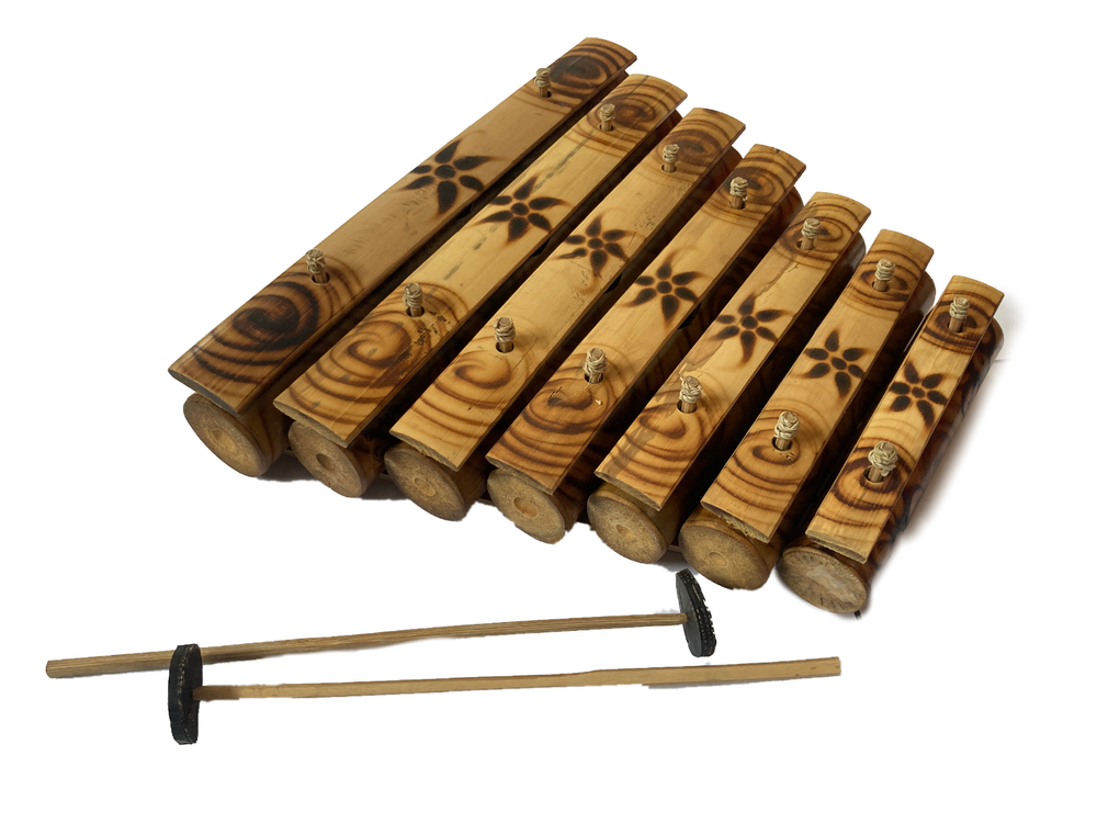 Hand Made Bamboo Xylophone with Beating Stick Percussion Small Medium Large