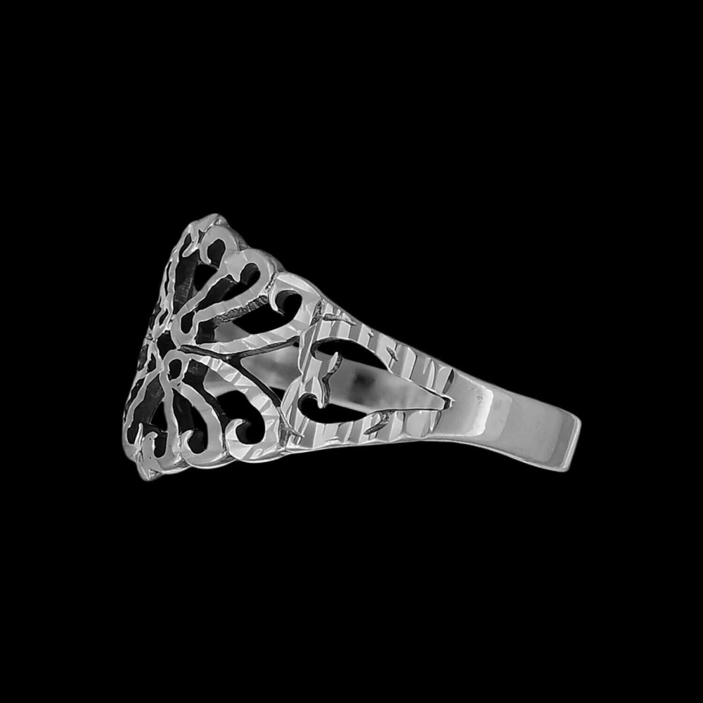 Diamond Cut Wide Damask Ring