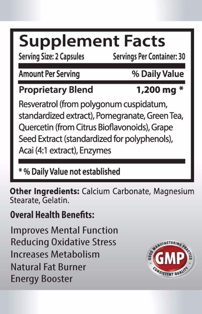 Antioxidant formula - RESVERATROL – GRAPE SEED EXTRACT COMBO - grape seed diet