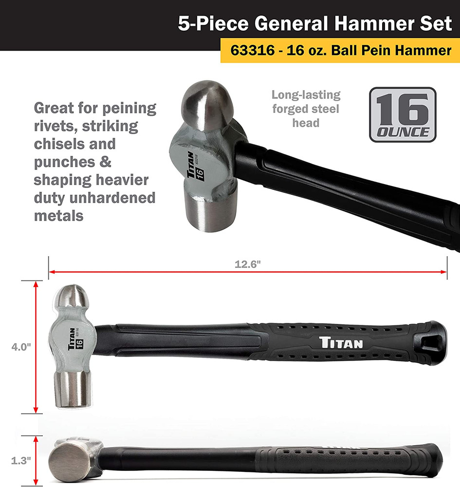 Hammer Set 5 Piece SilverAnd Black NEW