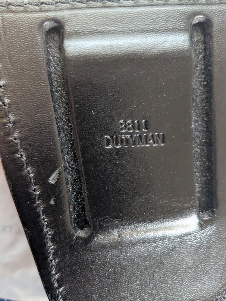 New Dutyman 8811 Plain Leather Handcuff Case BLACK SNAP