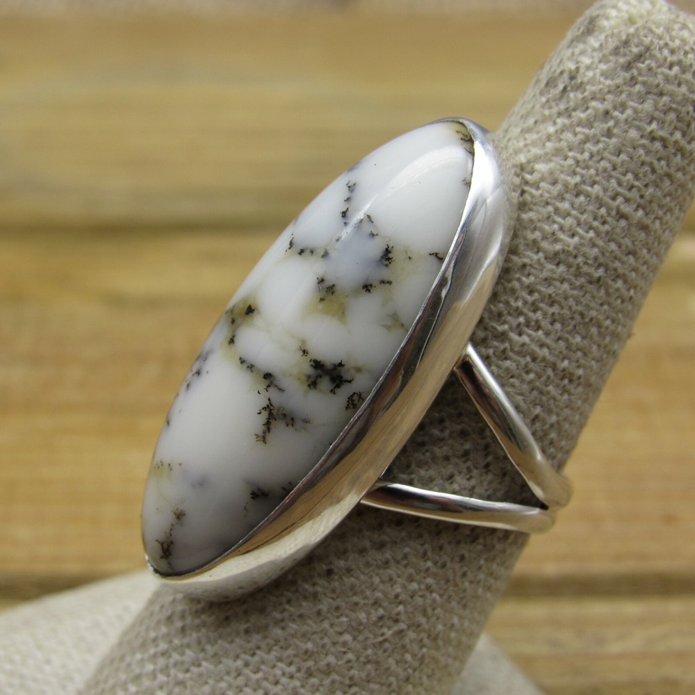 New Sterling Silver Dendrite Opal Ring Size 8 by Jose Campos