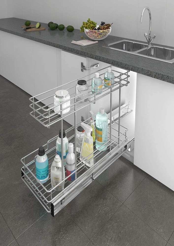 Under Sink Organizer 9 “W X 18.5 ”D, 2 Tier Pull-Out Cabinet Organizer, 1 Piece