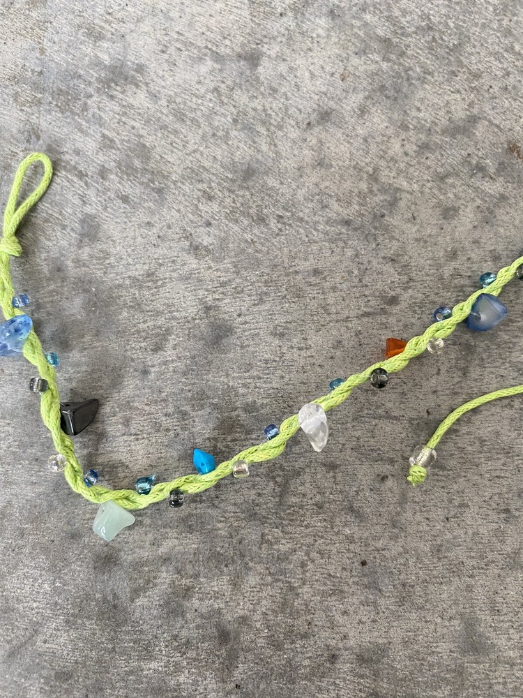 Artisan Green Rope Gemstone Handmade Bracelet