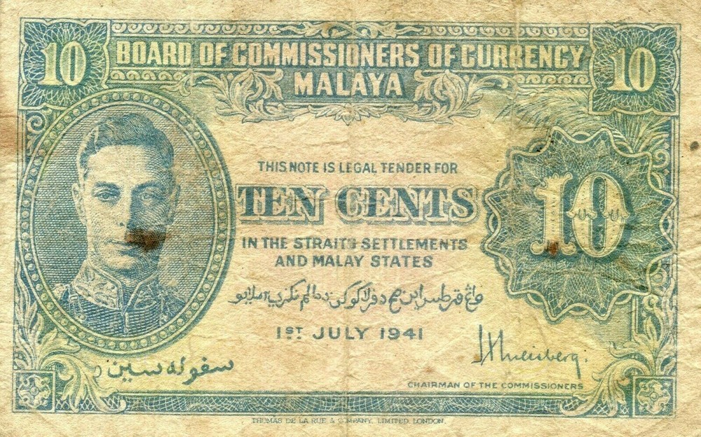 Malaya: 10 Cents, 1941