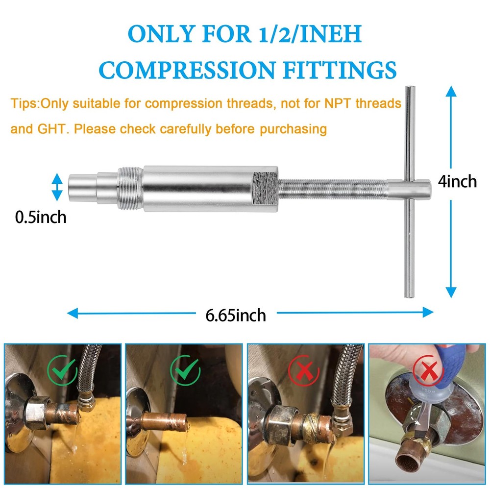 Compression Sleeve Puller and Sleeve Remover for 1/2 Inch Compression Fitting...