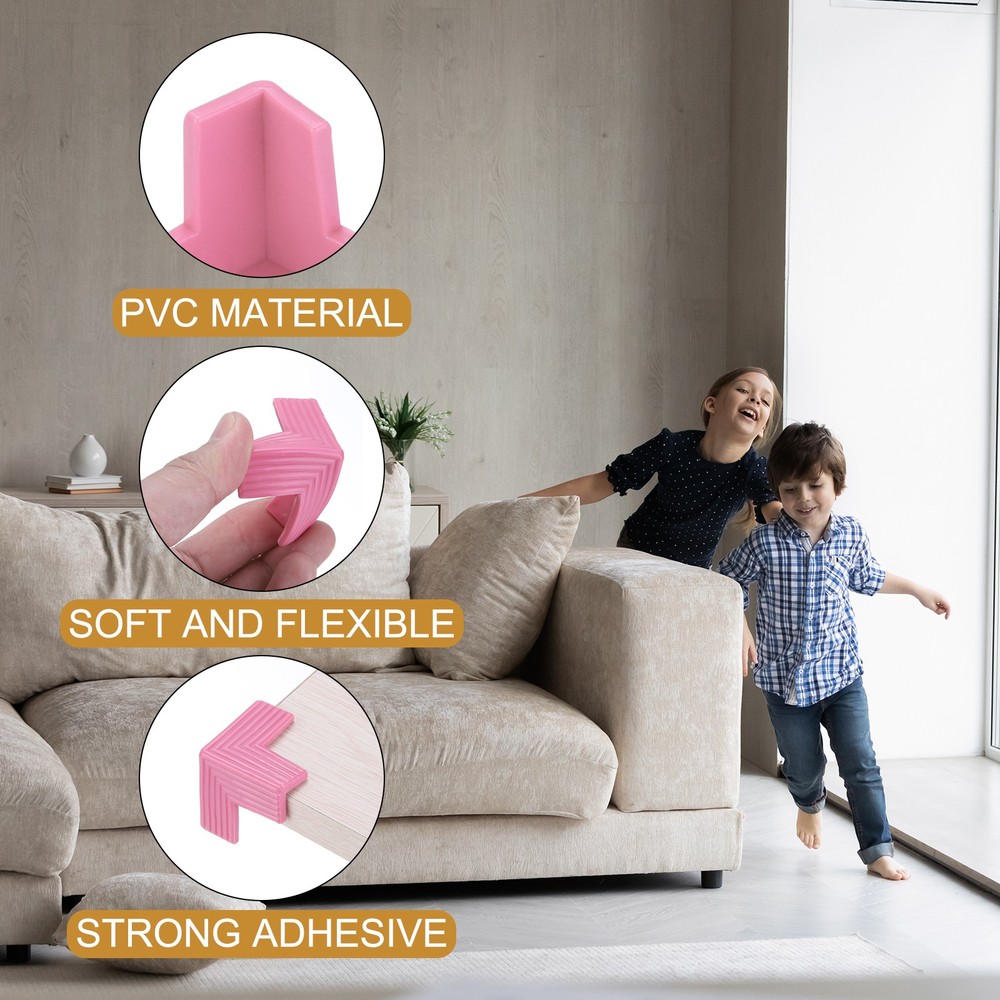 Corner Protectors 8Pcs Table Corner Protectors(3D-shaped, Pink)