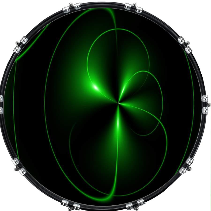 20" Custom Bass Kick Drum Front Head Graphic Graphical Spiral 26
