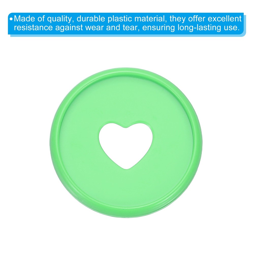 28mm Plastic Book Binding Discs, 11 Pack Expansion Discs Heart, Green