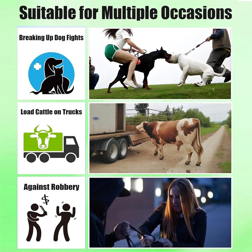 Cattle prod with LED Light, for self-Defense, Green