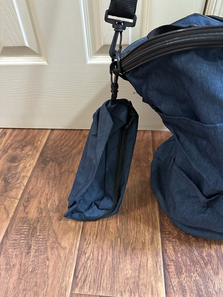 Blue Yarn Soft Sided Crochet Bag