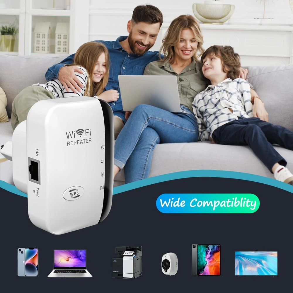 WiFi Extender for Home – Better Signal, Easy Plug‑In Setup, Boost Weak Spots