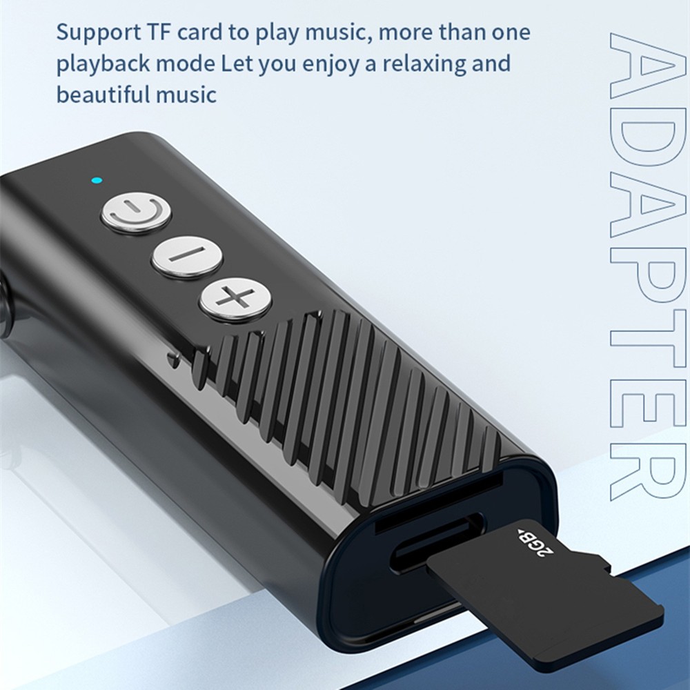 Black ABS 3-in-1 Wireless Bluetooth 5.3 Transmitter Receiver Adapter Audio