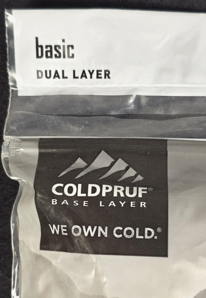 (4) COLDPRUF Base Layer Basic Men LS White Crew Neck 2 Layer Thermachoice Medium