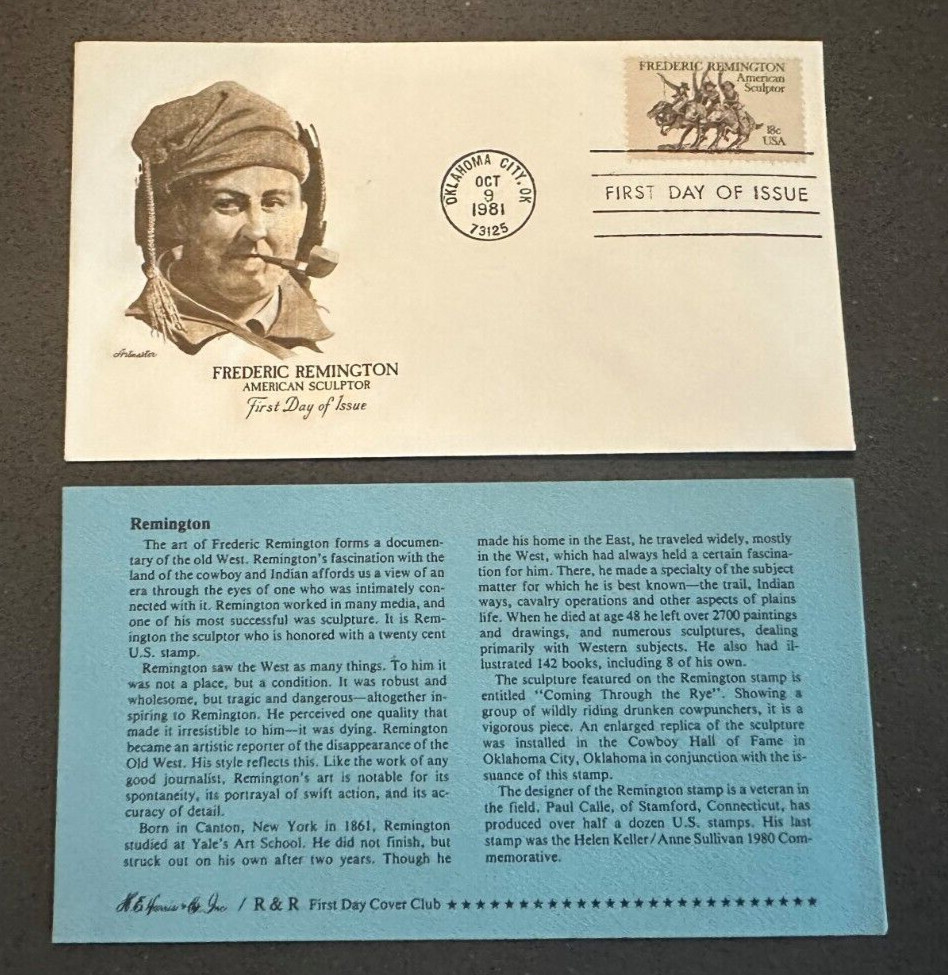 Frederick Remington- 1981- FDC #1934- Artmaster Cachet