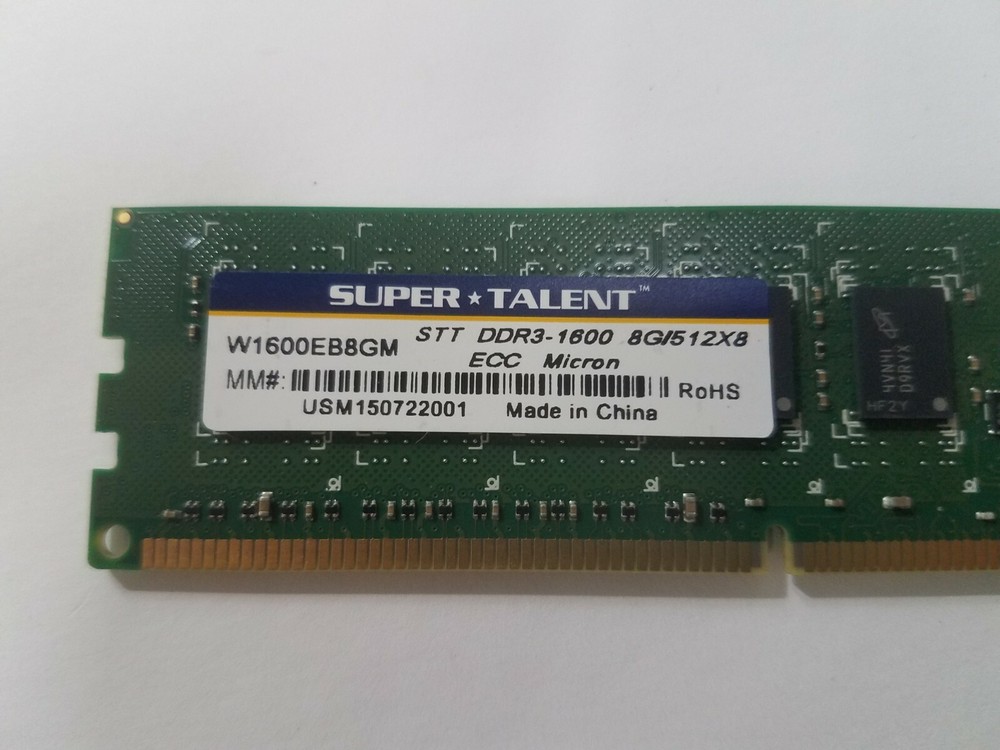 Super Talent DDR3-1600 8GB/512Mx8 ECC CL11 Micron Chip Server Memory