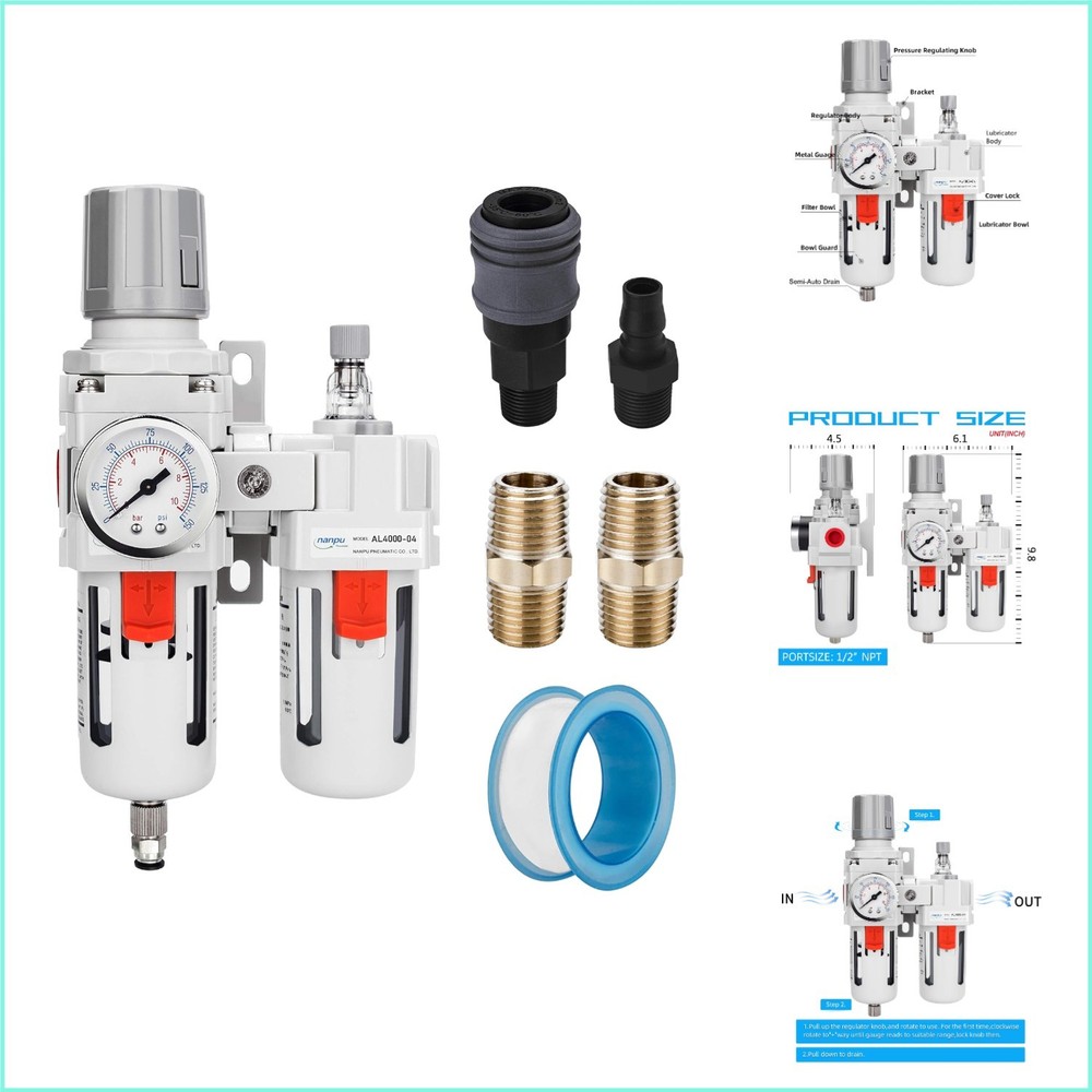 Compressed Air Filter Regulator Combo for Enhanced Performance & Safety