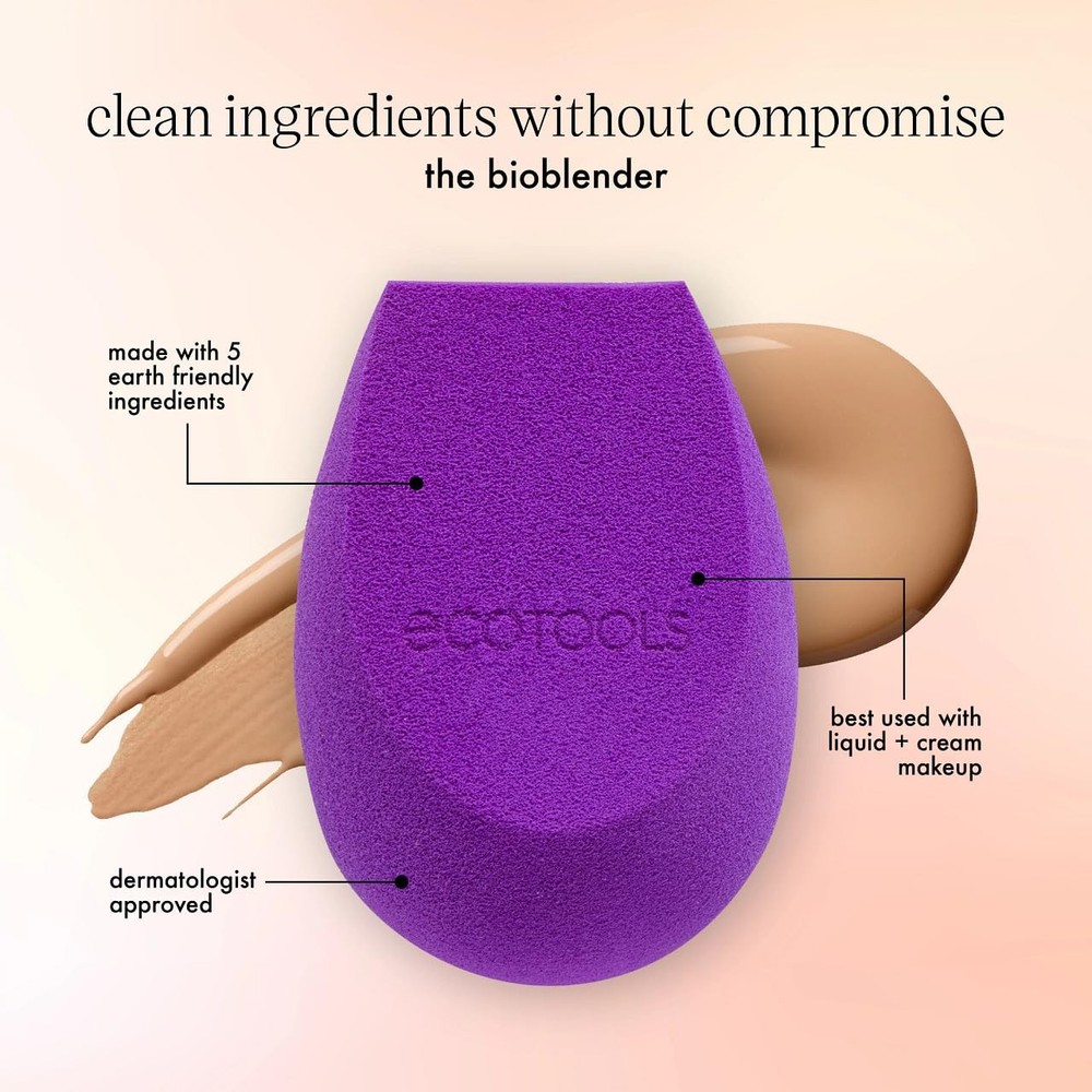 EcoTools Bioblender Compostable Makeup Blender, Pack of 2