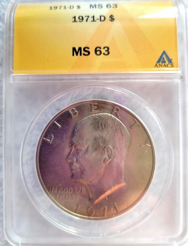 1971 D EISENHOWER (IKE) DOLLAR ANACS MS 63