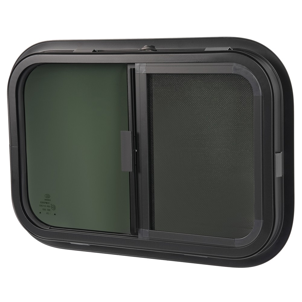 21" X 14" Teardrop Horizontal Sliding Replacement RV Window w/ Screen & Trim