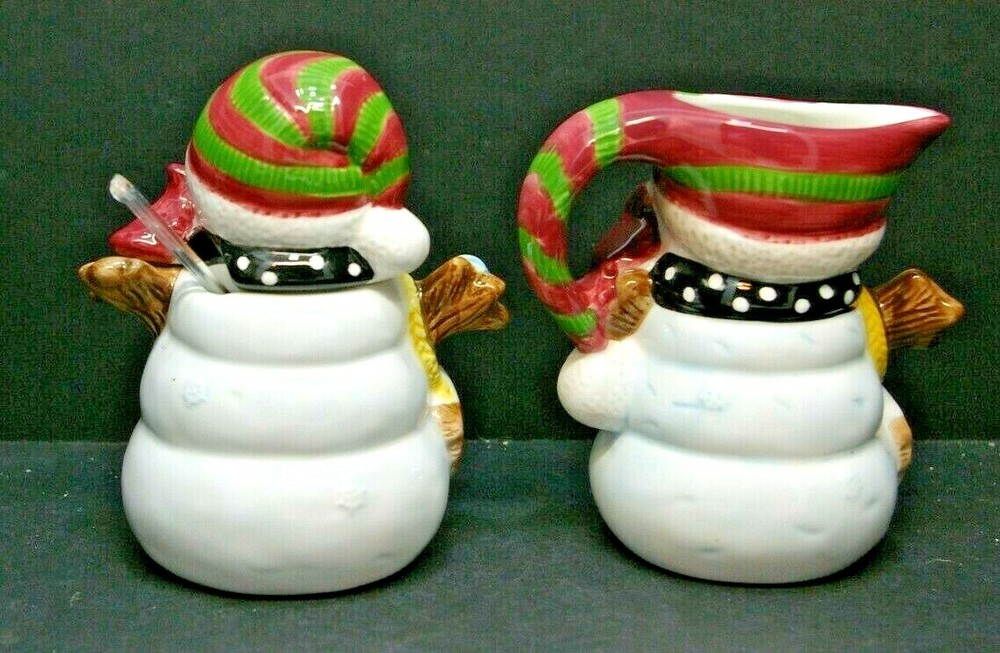 Home Trends, Ceramic Snowmen Sugar & Creamer Set