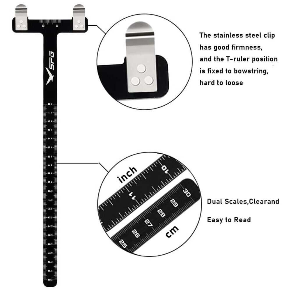 Archery Bow String Nocking Points Pliers with T Shape Turning Bow Square Ruler
