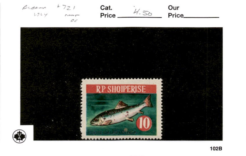 Albania, Postage Stamp, #721 Mint Hinged, 1964 Fish
