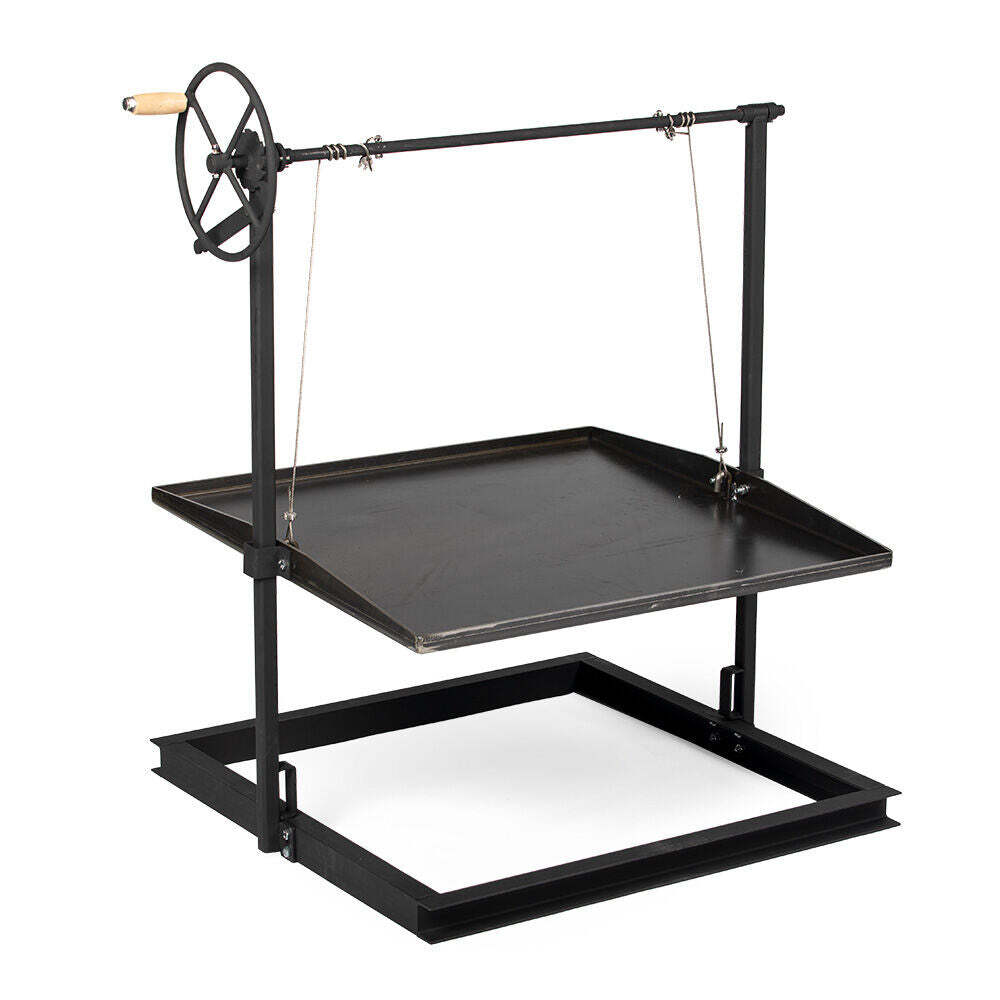 Ash & Ember Adjustable Campfire Asado Grate and Griddle, Open Flame Adjustable