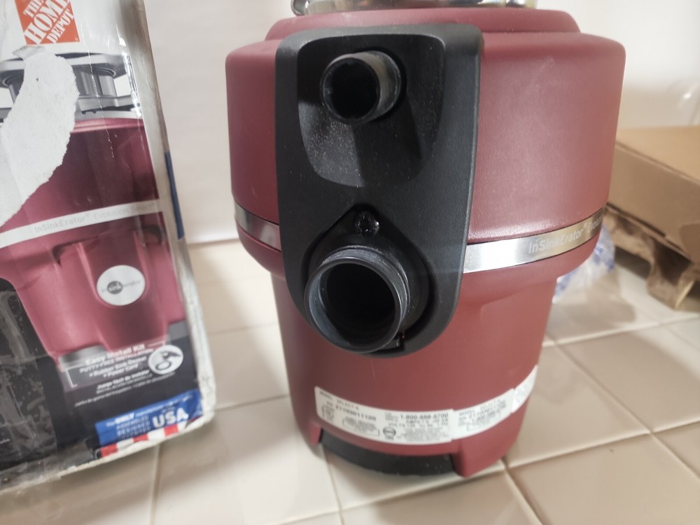 InSinkErator Evolution Select 5/8hp Garbage Disposal - Red - For Parts or Repair