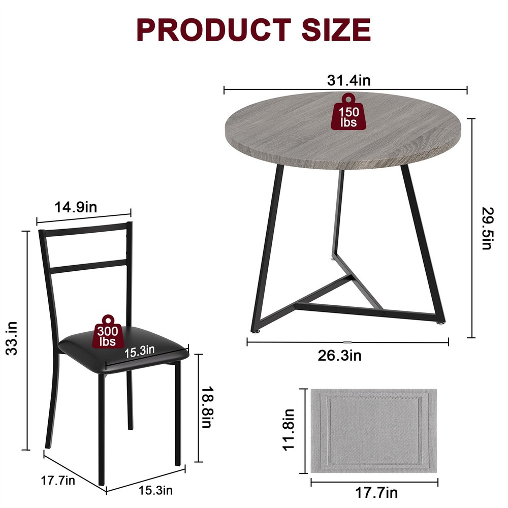 ⭐☑️3X Kitchen Table and Chairs for 2 with Upholstered Chairs Dining Room Table S