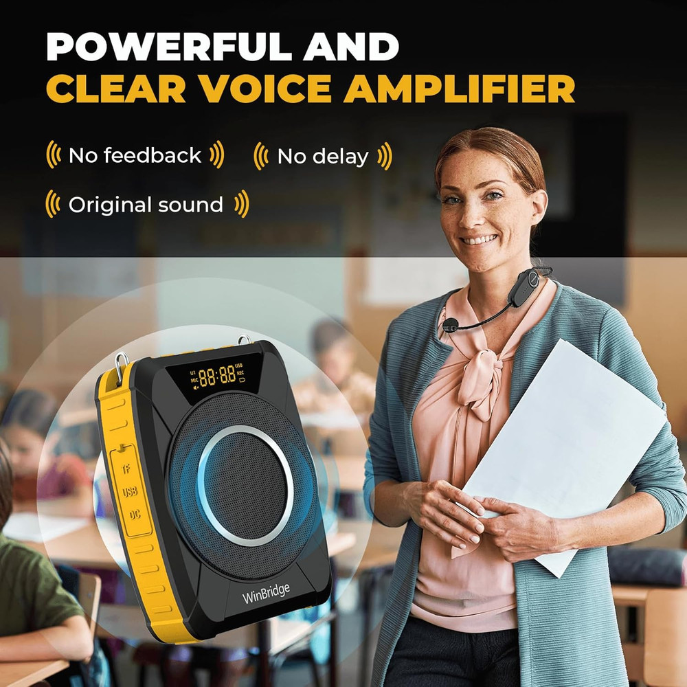 Voice Amplifier with Wireless Microphone Headset – Waterproof Portable Speaker M