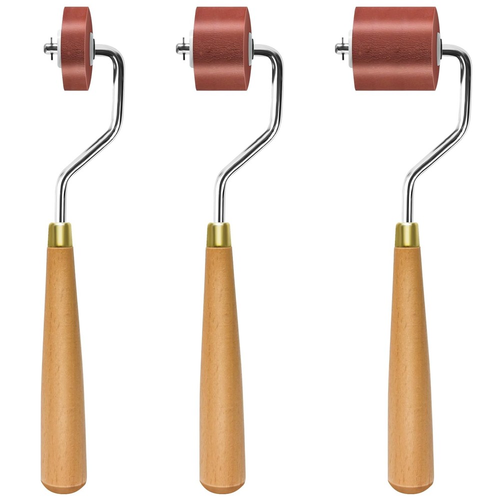 3pcs Rubber Rollers Brayer - Brayer Rollers for Crafting, Ink Roller Set with...