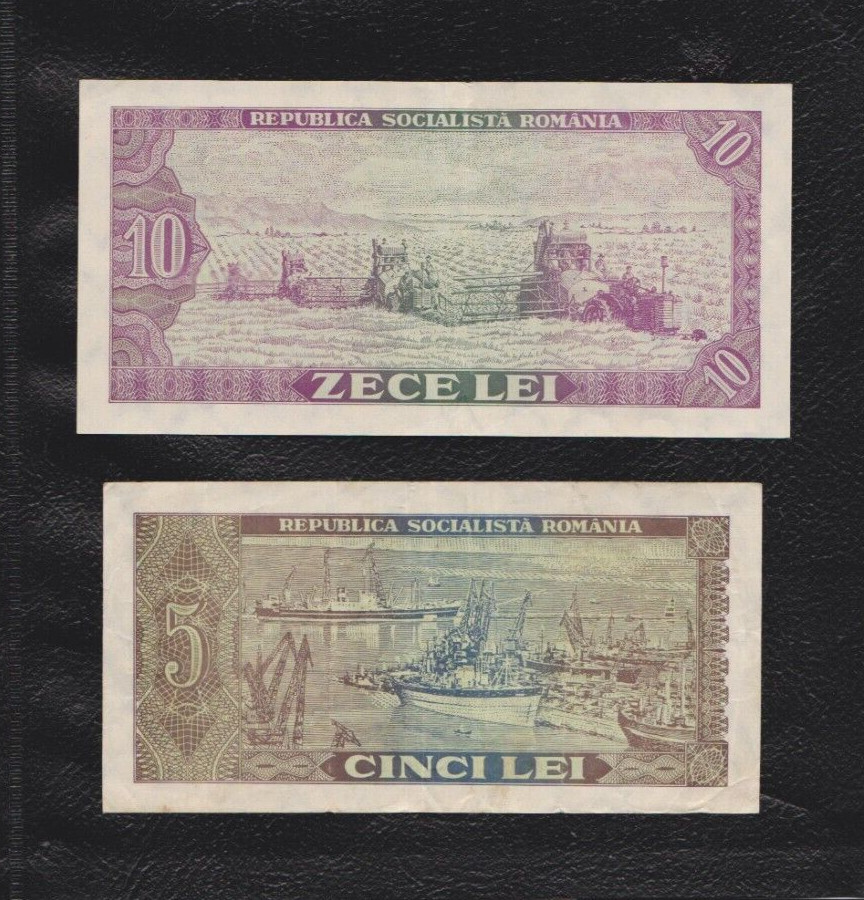 Lot 2 Romania 1966 banknotes