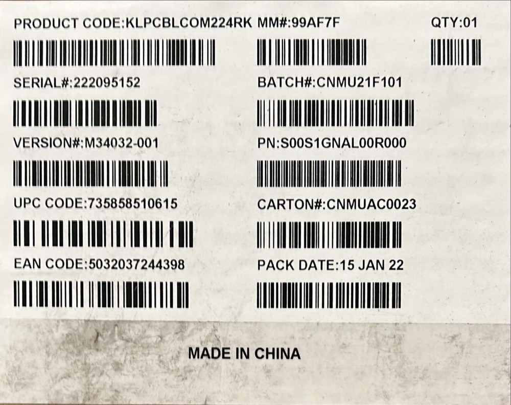 Intel KLPCBLCOM224RK Intel Comm Cable Hsbp-right NEW BROWN BOX