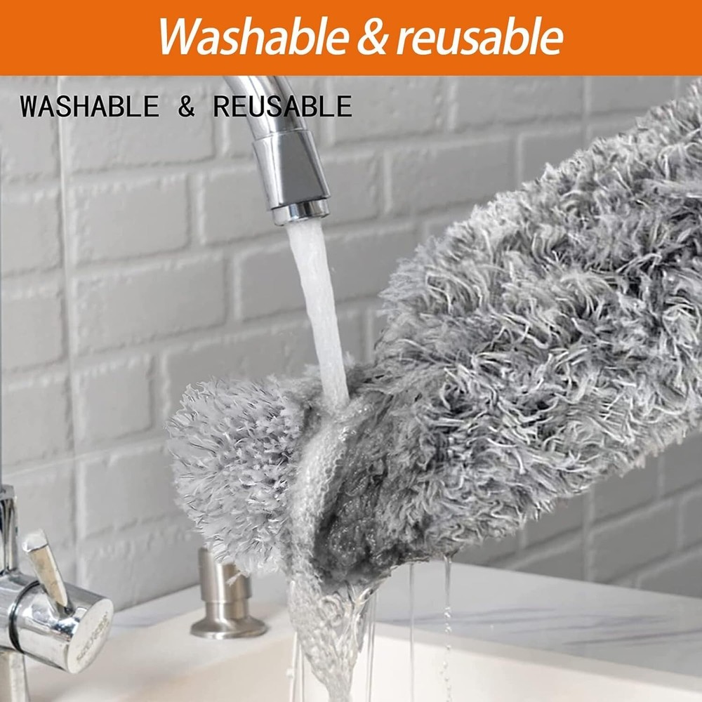Bendable Microfiber Feather Duster with 100'' for Effortless Home Cleaning
