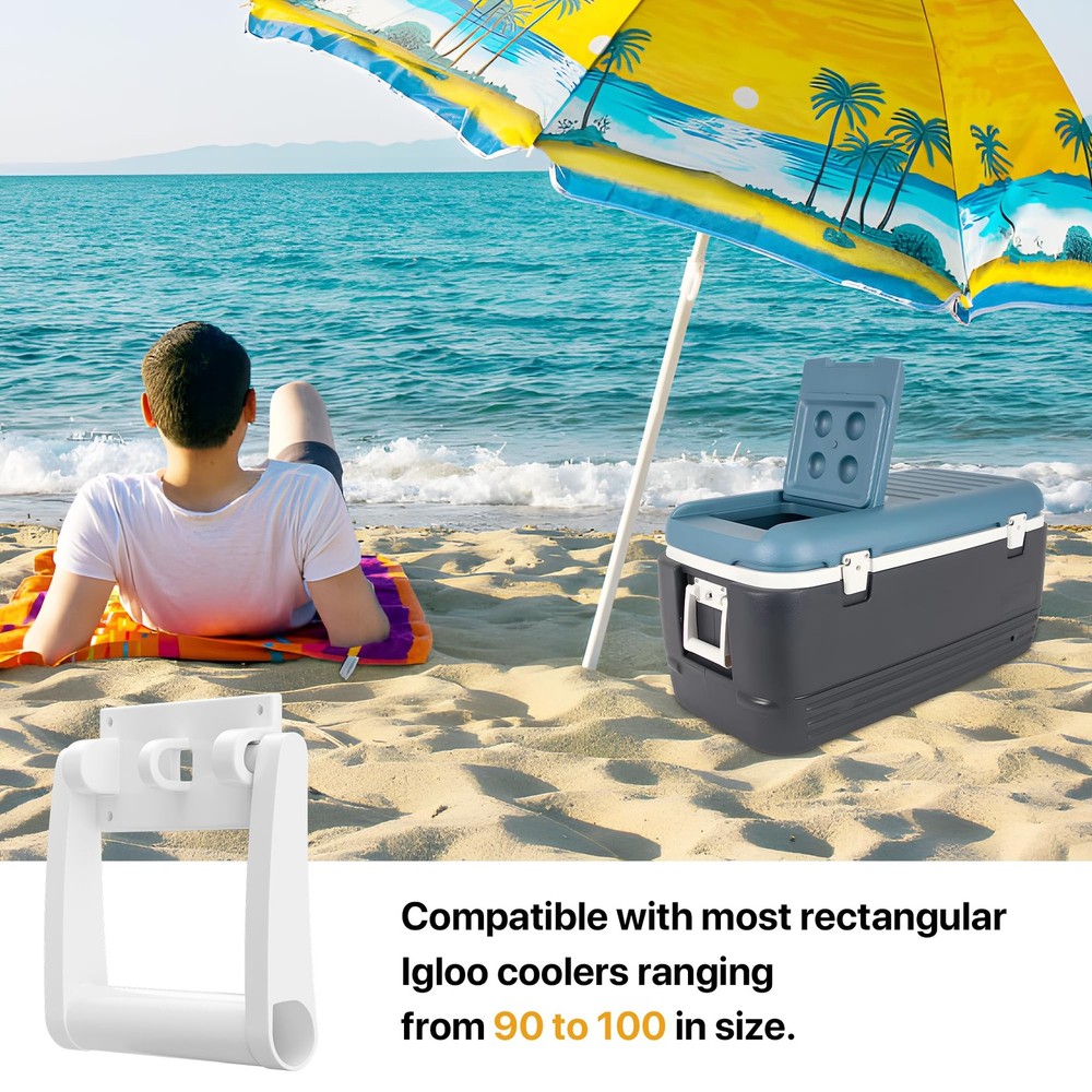 White Plastic Cooler Handles,Compatible with Igloo 90-100 Quart Cooler Handle...