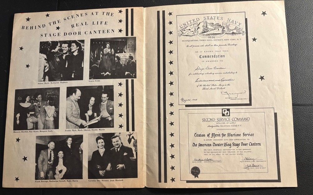 World War II - Stage Door Canteen Program Sol Lesser Nice Shape!