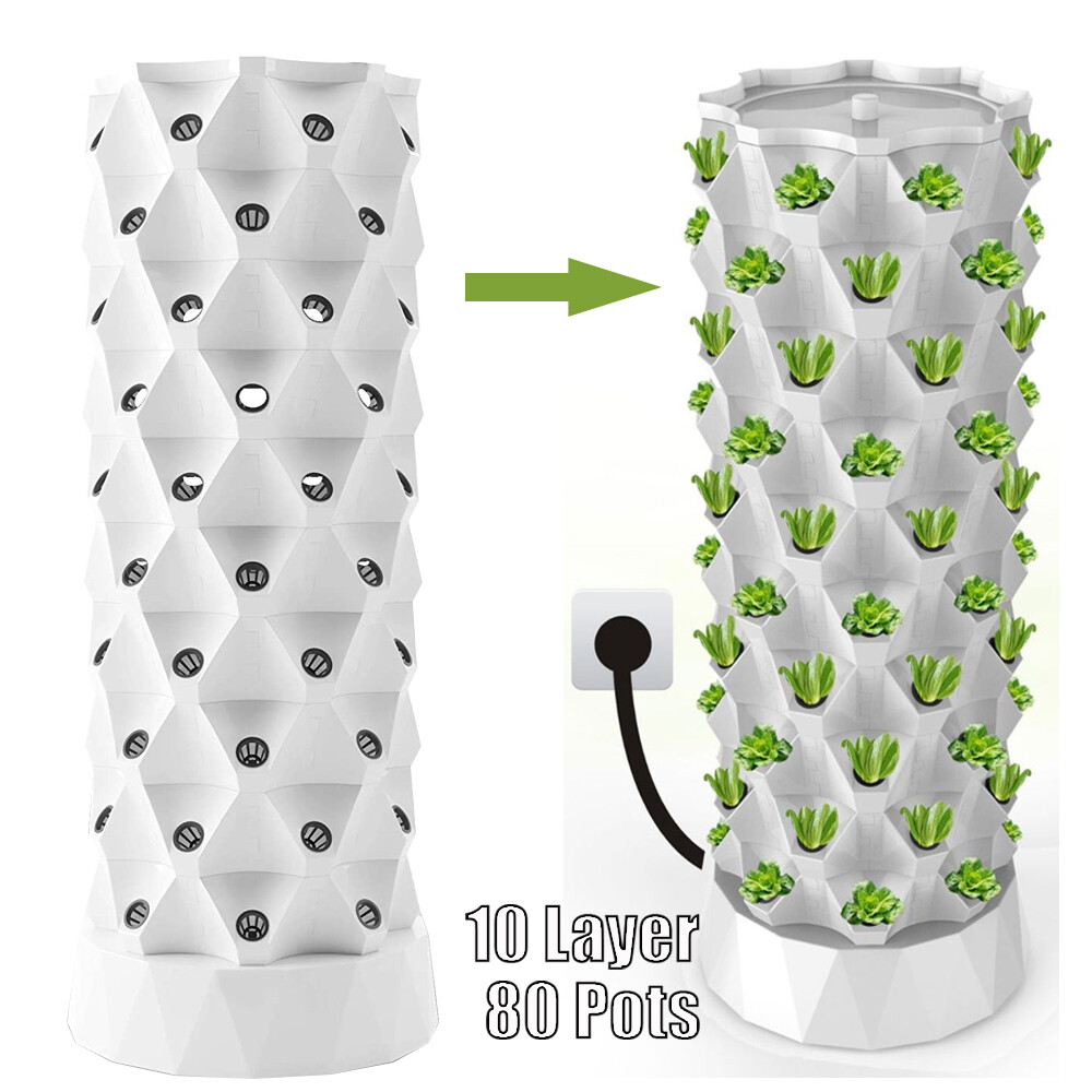 80 Plants Basket Vertical Hydroponic System Tower Garden Masterblend Fertilizer
