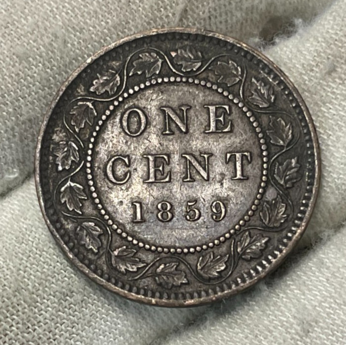 1859 Canada One Large Cent Coin Great Condition