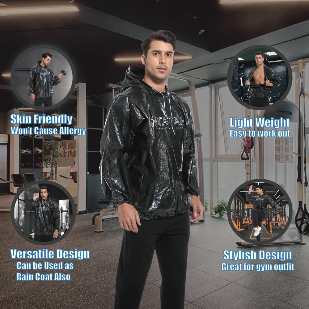HITASTAR Sauna Pullovers Suit for Women & Men Sweat Small/Medium, Black