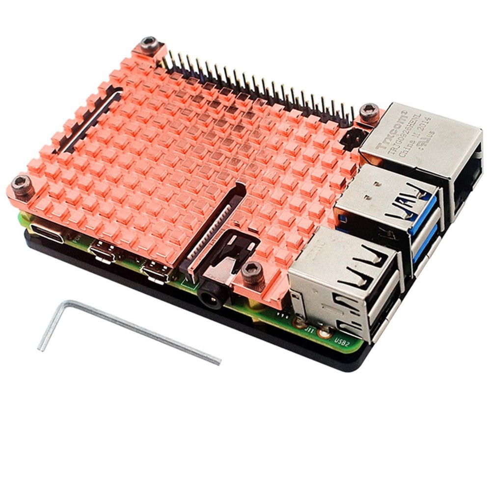 Thin Copper Heatsink Protection Passive Cooling Case Kit For Raspberry Pi 4B