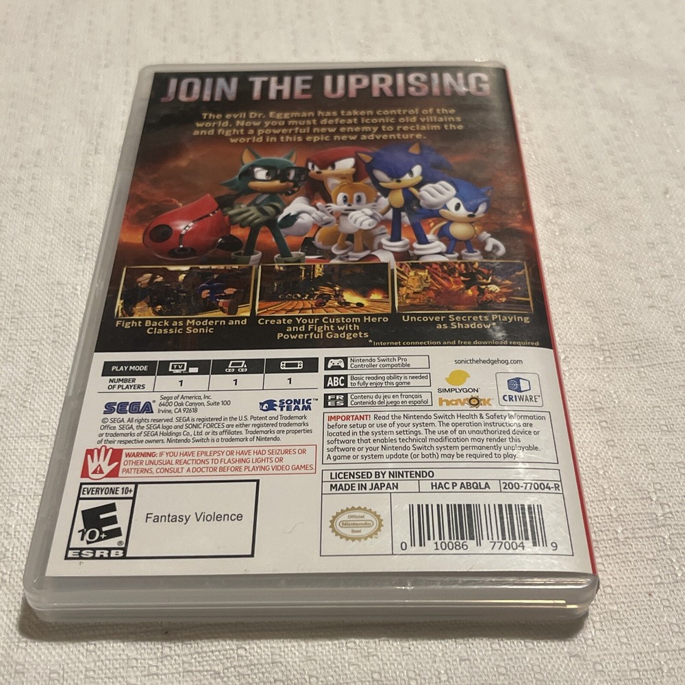 Nintendo Switch (Case Only) Sonic Forces